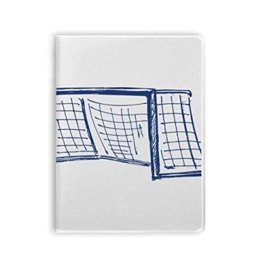 Imagem de Diário de capa macia para caderno com padrão de rede de futebol azul