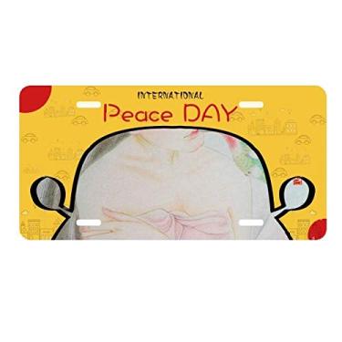 Imagem de DIYthinker Placa de licença em aquarela estilo chinês beleza com pássaro decoração de carro dia da paz