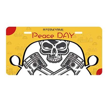 Imagem de DIYthinker Luzes esqueleto óculos de motocicleta padrão placa de carro decoração Dia da Paz