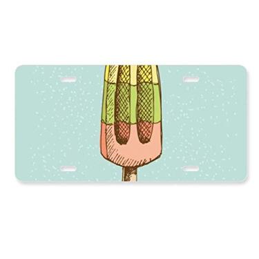 Imagem de DIYthinker Picolés vermelho amarelo verde sorvete placa de carro decoração de carro acessório de aço inoxidável