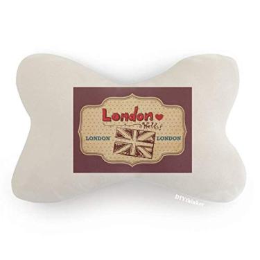 Imagem de DIYthinker UK London Union Jack Carimbo Decoração de pescoço Almofada Almofada Almofada para encosto de cabeça