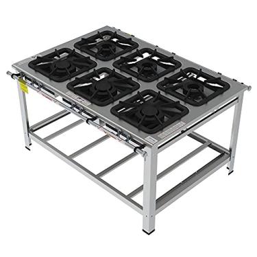 Imagem de Fogão Industrial Inox Gastromaq 6 Bocas Mistas Centro Fgi406cm