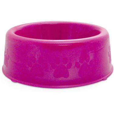 Imagem de Comedouro Plástico Patinhas Rosa - Tam. P