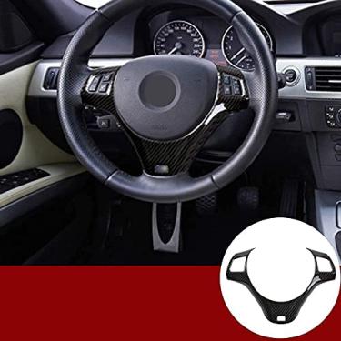 Imagem de Capa de decoração de volante de carro cromada ABS para 1 3 Series 5 Door M Sport Coupe E82 E87 E90 E93 2005-2014 Acessórios automotivos (prata) (fibra de carbono)