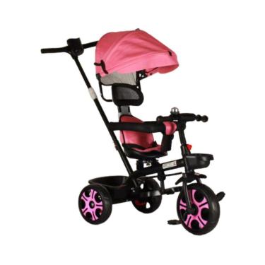 Imagem de Triciclo Infantil Empurrador Com Capota 2 em 1 Zupa Rosa