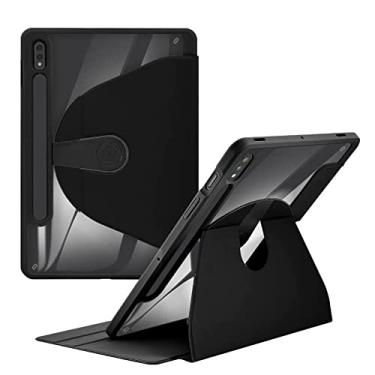 Imagem de Estojo compatível com Sumsung Galaxy Tab S7/S8 11 polegadas 2020 T870/875, suporte giratório de 360° Capa inteligente para tablet, capa rígida traseira para PC capa fina Capa rígida Folio Case, capa p