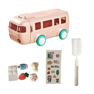 Imagem de UGPLM Garrafa de água infantil com Garrafa de água para ônibus de brinquedo Garrafa de água infantil com alça de ombro para, ROSA