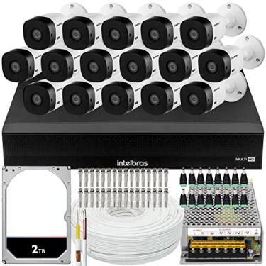 Imagem de Kit 16 câmeras Intelbras VHL 1220 Full 20m DVR 16 canais 2TB