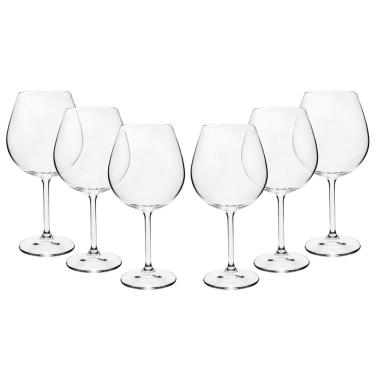 Imagem de Conjunto de Taças para Vinho Bordô Bohemia em Cristal 650 ml - 6 Peças