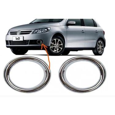 Imagem de Par Aro Aplique Cromado Farol Milha Gol G5 Voyage Saveiro