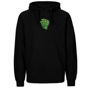 Imagem de Blusa De Moletom Frio Fechado Canguru Com Capuz Estampada Inverno Preta-Masculino