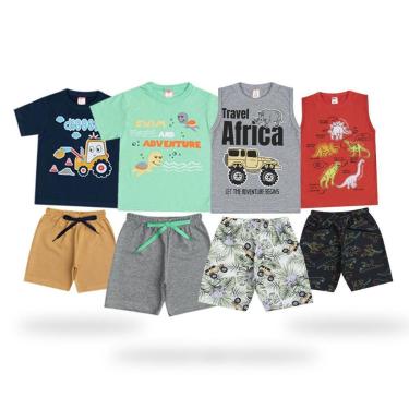 Imagem de Lote 4 Conjunto Roupa Infantil Atacado Menino Primavera/ Verão-Masculino