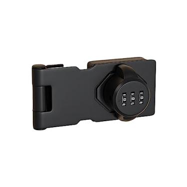Imagem de Bothyi Fechadura de porta de senha mecânica Fechadura de porta deslizante Fechadura de armário com senha, trava de gaveta de 3 dígitos Fechadura de geladeira, PRETO