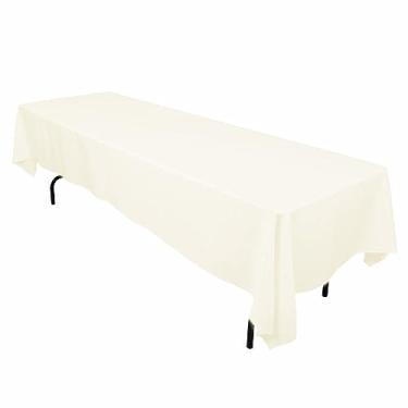 Imagem de LinenTablecloth Toalha de mesa de poliéster retangular 152 x 300 cm marfim