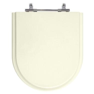 Imagem de Assento Sanitário Riviera Pergamon (Bege Claro) Tampa para Vaso Celite de Madeira Laqueada 