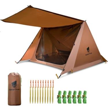 Imagem de CIADAZ For Tenda de acampamento de camada dupla para 2 pessoas ao ar livre For Tenda de piquenique de jardim de praia For Tenda portátil à prova de vento à prova de chuva à prova de sol Barraca de pes