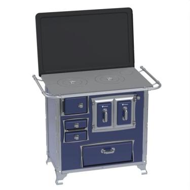 Imagem de Fogao a Lenha GII N 1 Gab Sec Azul com Tampa