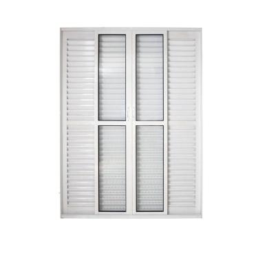Imagem de Porta balcão 6 folhas 2,10x2,00 com fechadura no alumínio branco