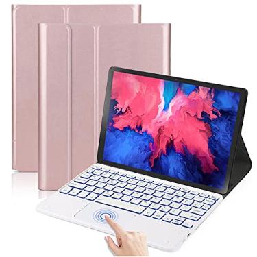 Imagem de QYiiD Capa com teclado touchpad retroiluminado para Lenovo Tab P11 / P11 Plus 11 polegadas (versão 2021, modelo TB-J606F / TB-J606L) teclado Bluetooth magneticamente destacável de 11 polegadas para