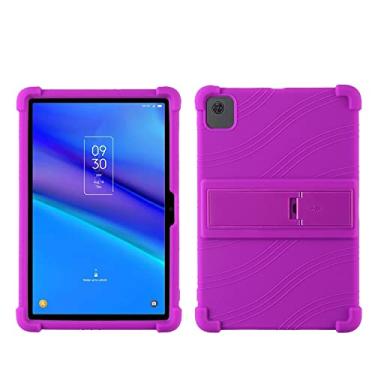 Imagem de QYiiD Capa para TCL Tab 10s 10,1 polegadas FHD modelo 9081X/TCL Tab 10 5G TCL-9183W 2022, capa protetora de silicone leve para crianças compatível com choque macio para TCL TAB 10s 9080G 2021, roxo