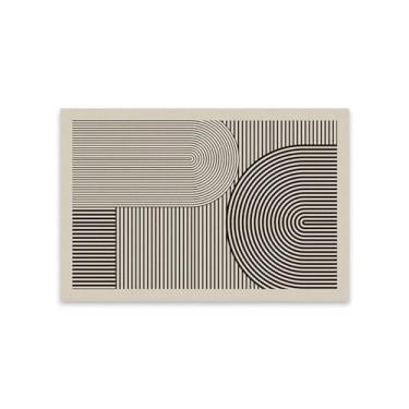 Imagem de Tapete para sala de estar listrado quarto grande área decoração para casa preto branco curto fluff mat, qh356, qd, 80x160cm