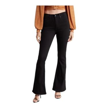 Imagem de Lucky Brand Calça jeans feminina cintura alta Stevie Flare, Preto, 31W / 32L