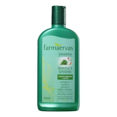 Imagem de Shampoo Babosa E Ginseng Farmaervas Para Cabelos Normais A Secos 320ml
