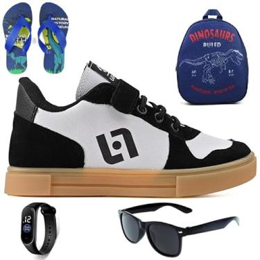 Imagem de Tenis Infantil Casual Sapatenis Meninos Meninas Street Calce Facil + Mochila Chinelo Oculos Relogio