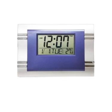 Imagem de A-Lows A&J Relógio De Parede Digital Mesa 20x15 Azul ou Cinza - Temperatura Data Alarme