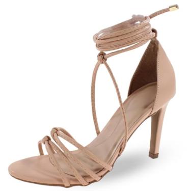 Imagem de Sandália Re&Ton Amarração Salto Fino Feminina FN24 (Nude, BR, Adulto, Numérico, 37)
