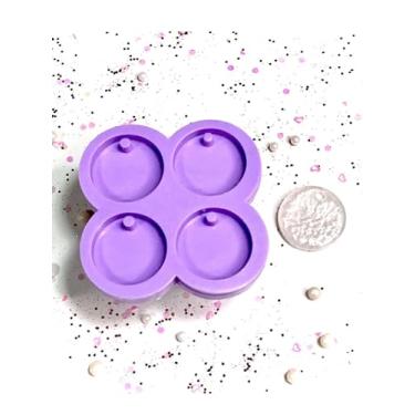 Imagem de Confeitaria dos Moldes, R140 Molde de silicone kit 4 círculos redondos chaveiro resina decorar