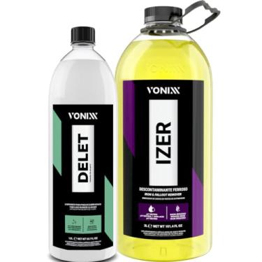 Imagem de Kit Delet 1,5l Vonixx Limpador Pneus E Borracha Izer 3l