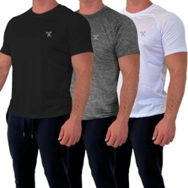 Imagem de Kit 4 Camisetas Masculina Academia Dry Lisa  Malha Fria Esportiva-Masculino