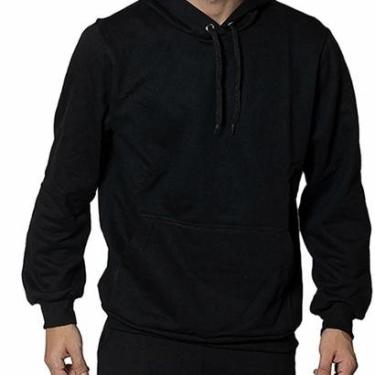 Imagem de Blusa Moletom Feminino Masculino Liso Frio Canguru Com Capuz Bolsos Casaco Agasalho Confortável-Unissex