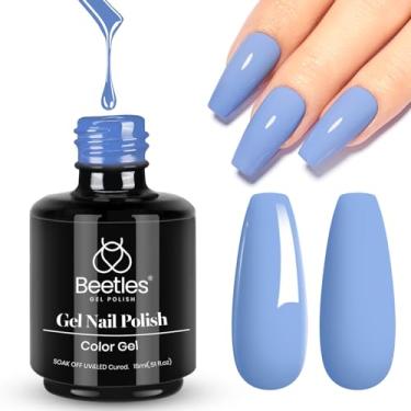 Imagem de beetles Gel Polish Esmalte de unhas de gel azul bebê de 15 ml, lâmpada de LED UV para primavera, verão, esmalte, arte de unhas, manicure, faça você mesmo, gel sólido para casa, presentes para mulheres