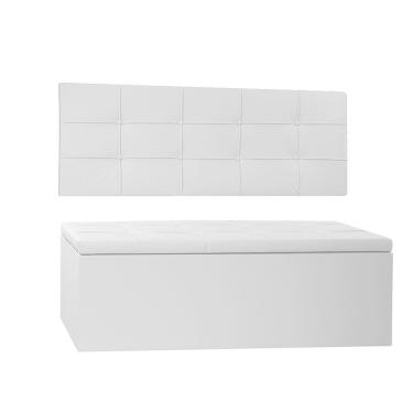 Imagem de Kit Painel e Calçadeira Baú Solteiro 0,90m Roma Corano - Pallazio