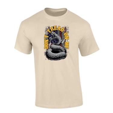 Imagem de Trenz Shirt Company Camiseta masculina com estampa Don't Tread On Me Tattered American Gadsden Flag manga curta, Arena, M