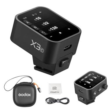 Imagem de Godox Disparador de flash sem fio X3-C X3C TTL com tela sensível ao toque, compatível com transmissor de flash de câmera Canon para fotografia de estúdio, função TCM, acionador de flash de carga