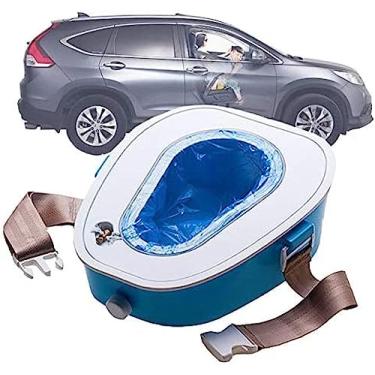 Imagem de Vaso sanitário portátil para carro, mictório de emergência móvel, penico para adultos/crianças/mulher grávida/velho, adequado para atividades ao ar livre, camping, viagens, caminhadas, azul