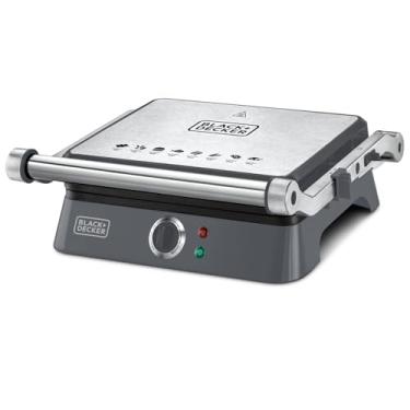 Imagem de BLACK+DECKER Grill Elétrico Gourmand Gris, com Abertura de 180 graus, Ideal para suas Receitas, Modelo G1400, 1200W, 220V