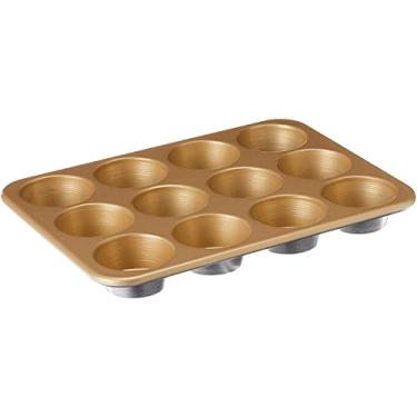 Imagem de Nordic Ware Forma de muffin antiaderente de alumínio Naturals, doze copos de 7,5 cm