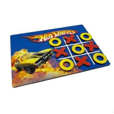 Imagem de Jogo da velha Hot Wheels Mdf Lembrancinha Aniversário 10un