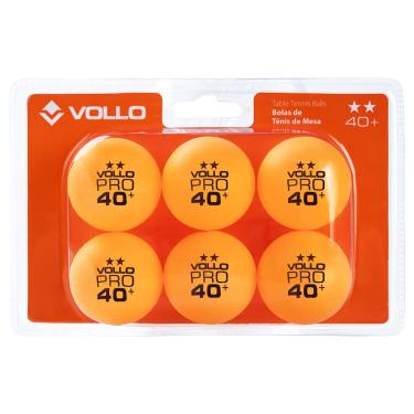 Imagem de Bola Tênis Mesa de ABS (Novo Material) Laranja com 6 Unid. (2 estrelas) Vollo Sports