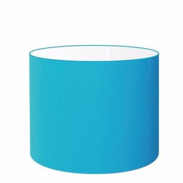 Imagem de Cúpula Abajur Cilíndrica Cp-7017 Ø40x21cm Azul Turquesa