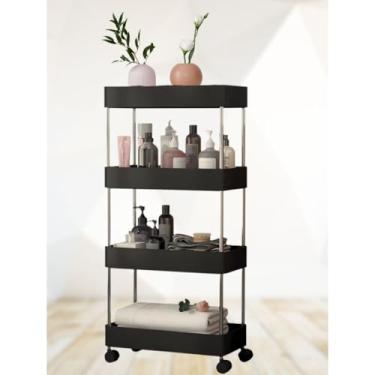 Imagem de Carrinho Organizador Multiuso 4 Prateleiras Com Rodinhas/Estante/Fruteira