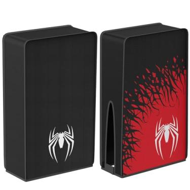 Imagem de Capa protetora para PS5 Slim, proteção para console de jogos, capa protetora anti-riscos lavável horizontal/vertical, adequada para versão digital PS5 Slim e versão em disco. (preto-vertical)