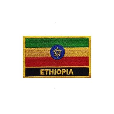 Imagem de Ruoming 1 peça de adesivos de bandeira da Etiópia com ferro ou costurados bordado tático militar nacional Etiópia (Etiópia)