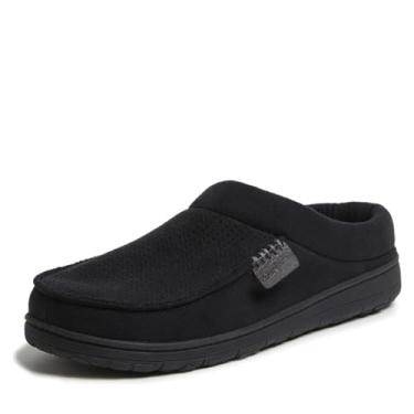 Imagem de Dearfoams Chinelo masculino Brendan Memory Foam Clog com larguras largas, Preto (perfurado), Large Wide
