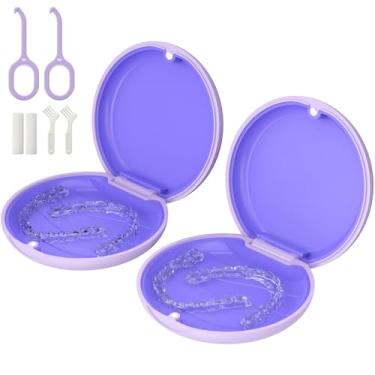 Imagem de HEMILAB Pacote com 2 Capas Retentoras Finas, Compatvel com Invisalign, Roxo