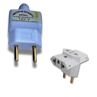 Imagem de Protetor surto 2 pinos tomada 10 A GUBRO DPS 127V PROTETOR RAIO E PROTETOR SURTO DE TENSAO GRATIS BEIJAMIN